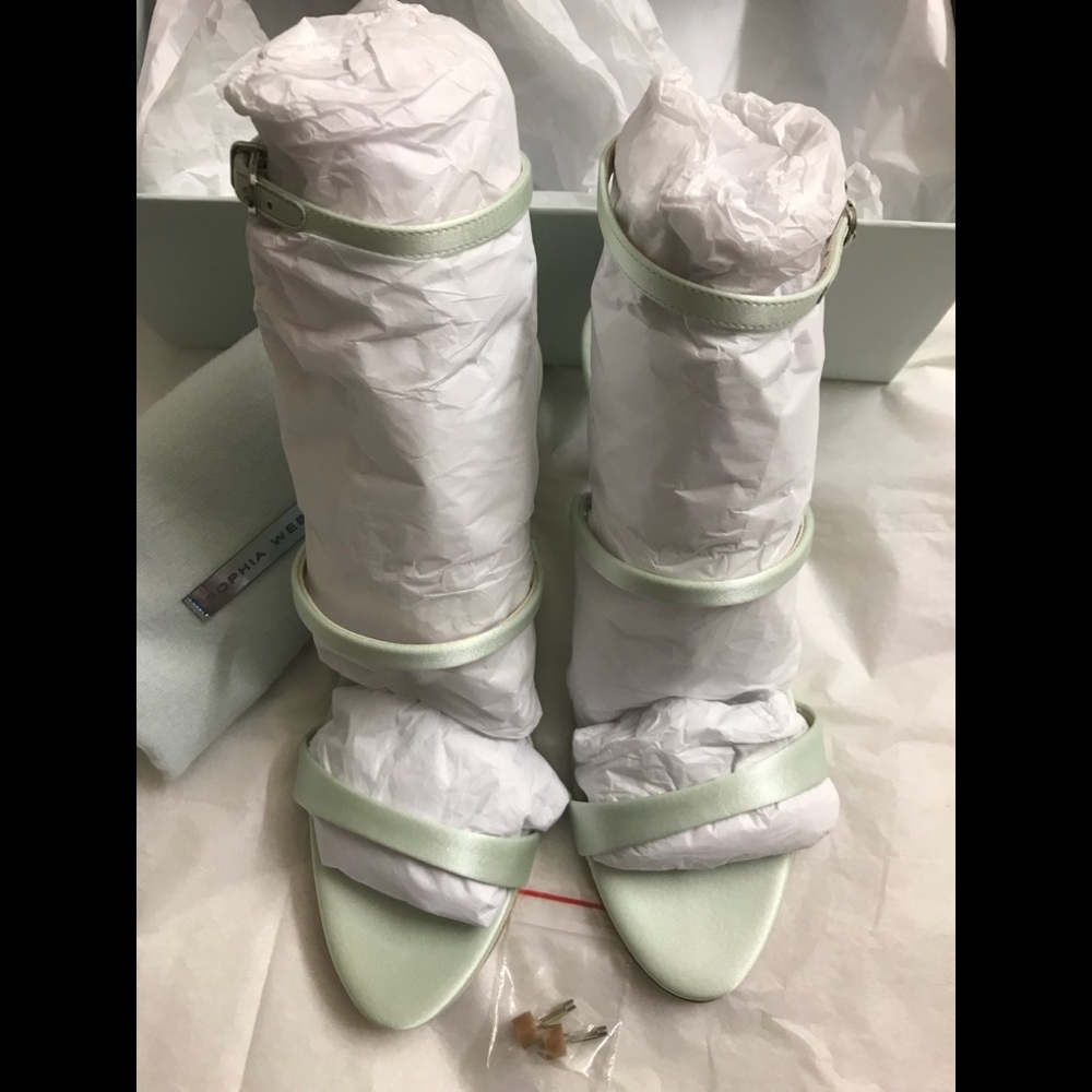 Sophia Webster Rosalind Mid-Heel Satin Sandals